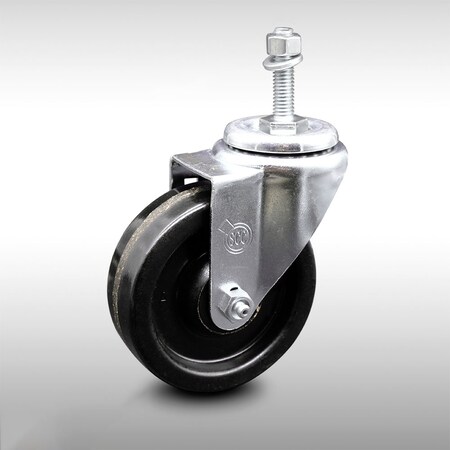 Service Caster 4 Inch SS Phenolic Wheel Swivel 10mm Threaded Stem Caster SCC-SSTS20S414-PHS-M1015